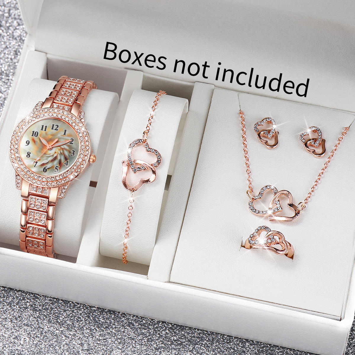 Jewelry Watches Luxury - 6PCS Luxury Rhinestone Women Quartz Watch