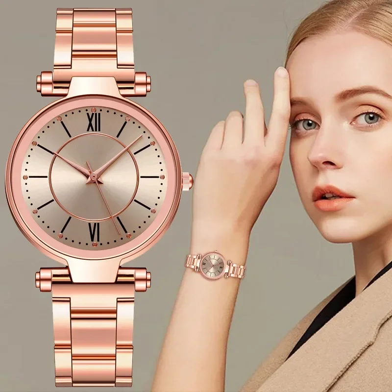 Jewelry Watches Luxury - Luxury Rose Gold Stainless Steel Watches
