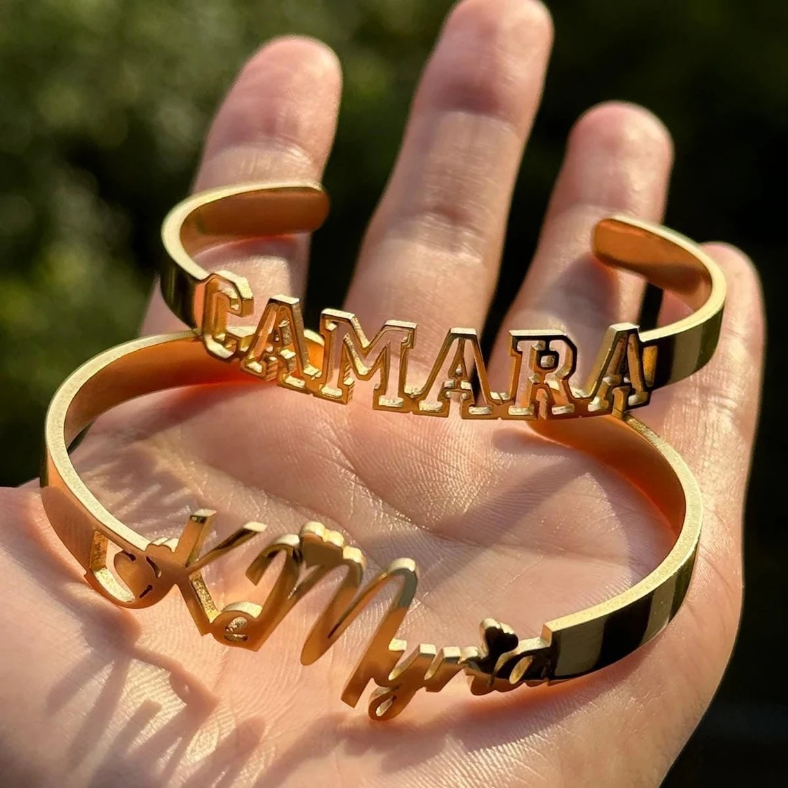 Cuff Bangle Bracelet - Personalized Custom Children's Name Bracelet for