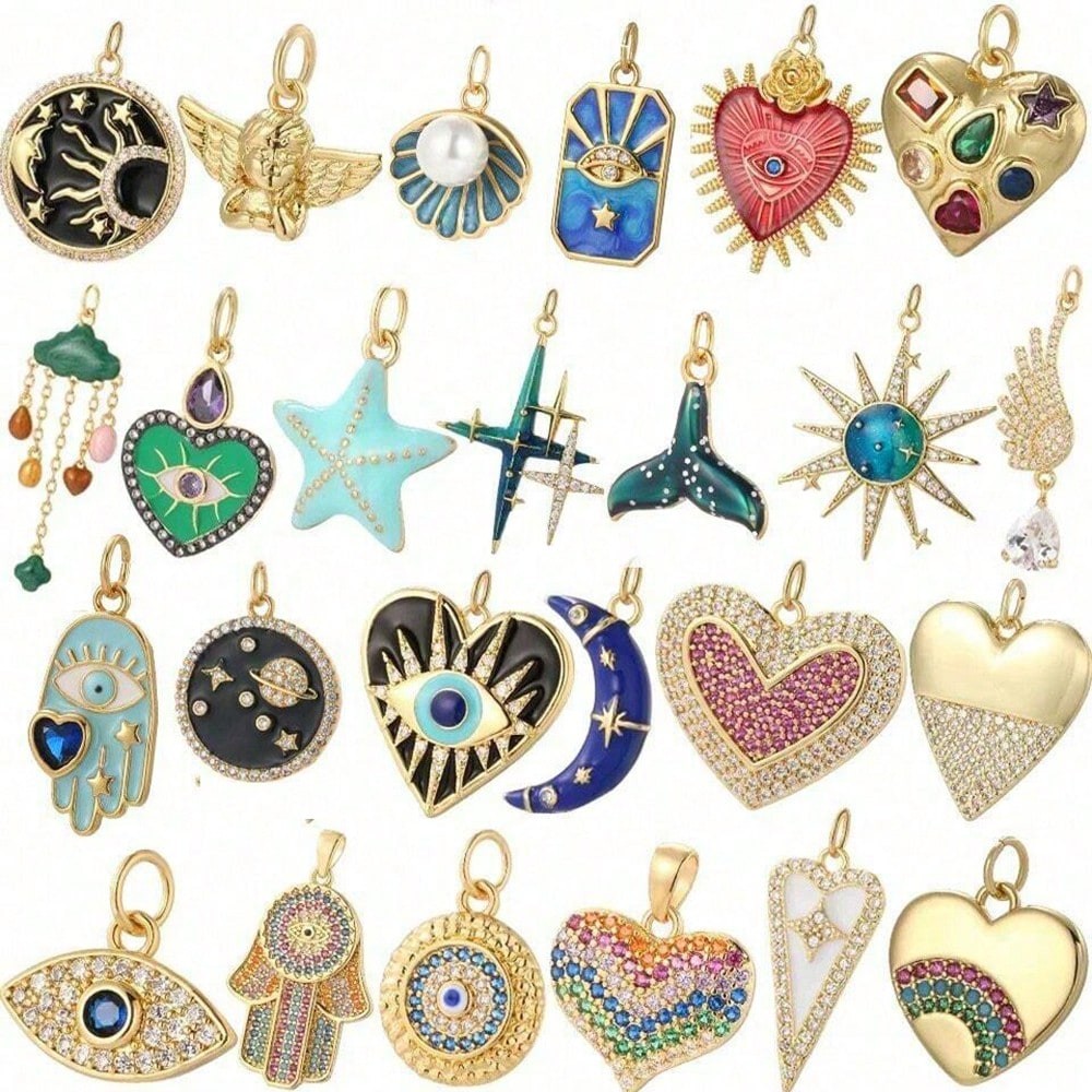 1PC Copper Zircon Plated heart – Moon Star Earrings recenzja i cena