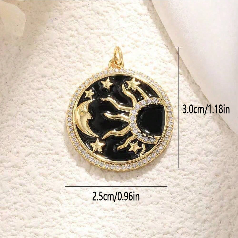 1PC Copper Zircon Plated heart – Moon Star Earrings recenzja i cena