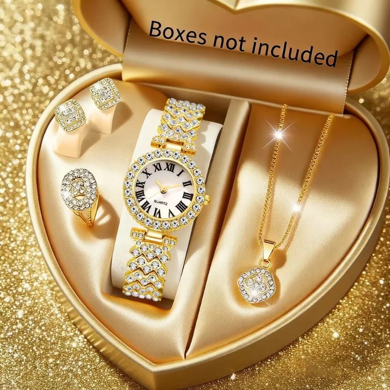 5PCS Luxury Rhinestone Women's – Jewelry Watches Luxury recenzja i cena