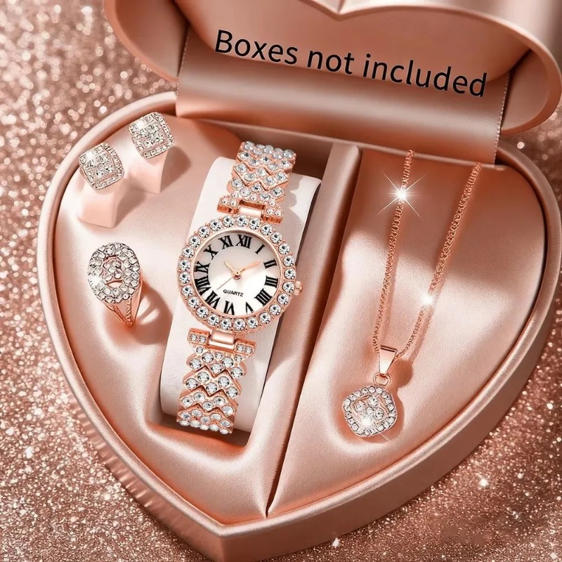 5PCS Luxury Rhinestone Women's – Jewelry Watches Luxury recenzja i cena