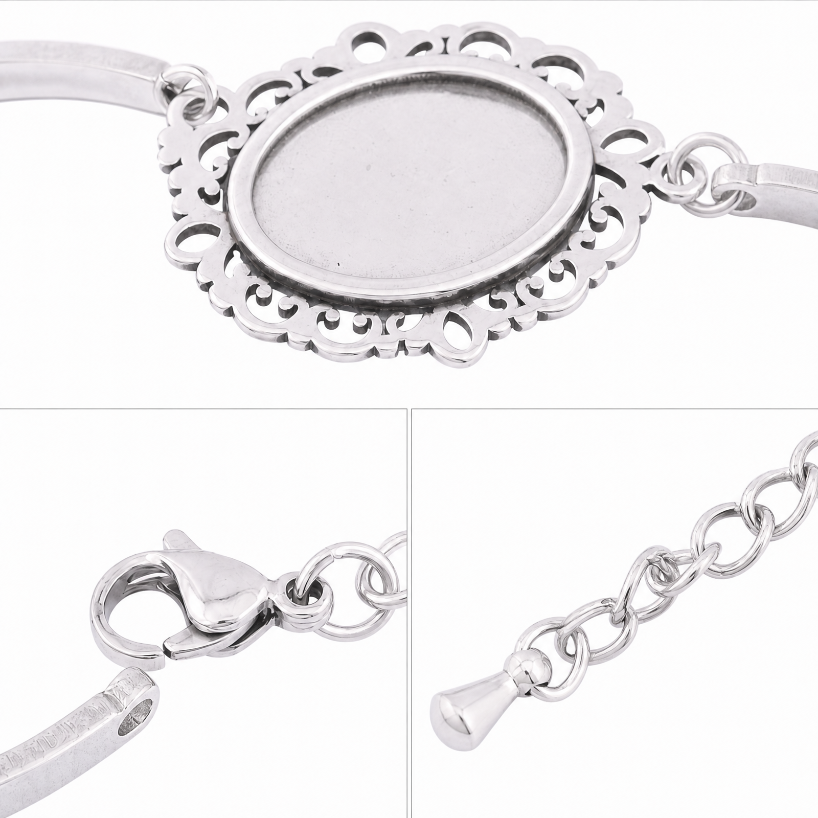 3pcs Stainless Steel Fit 13x18 – Cuff Bangle Bracelet recenzja i cena