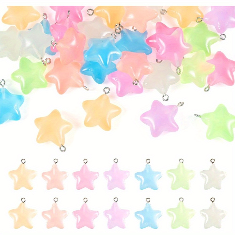 6/24/40pcs Mixed Color Luminou – Moon Star Earrings recenzja i cena