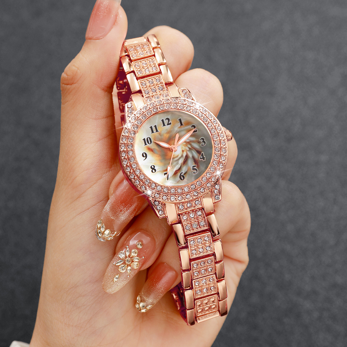 6PCS Luxury Rhinestone Women Q – Jewelry Watches Luxury recenzja i cena