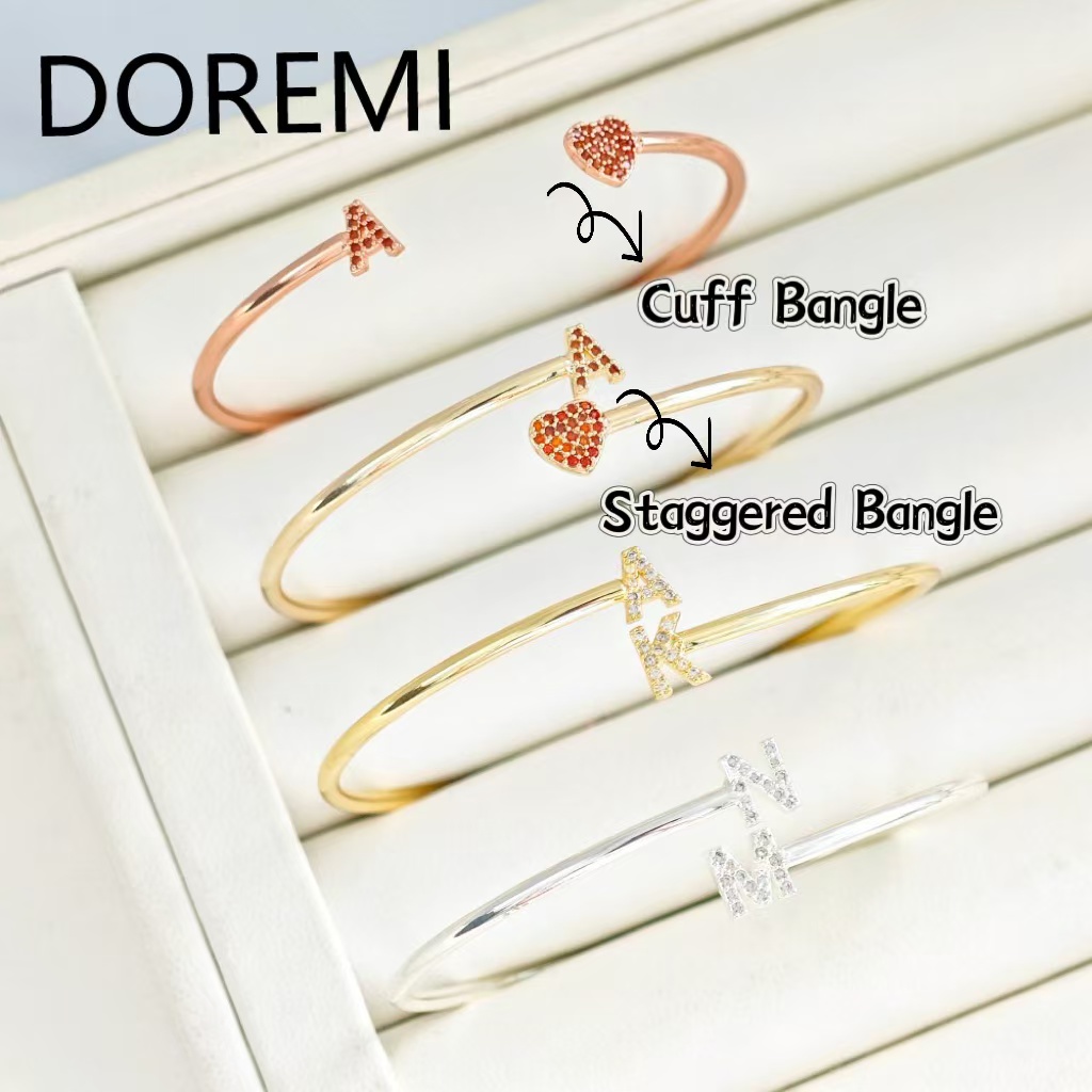 DOREMI Custom Letters Initial  – Cuff Bangle Bracelet recenzja i cena