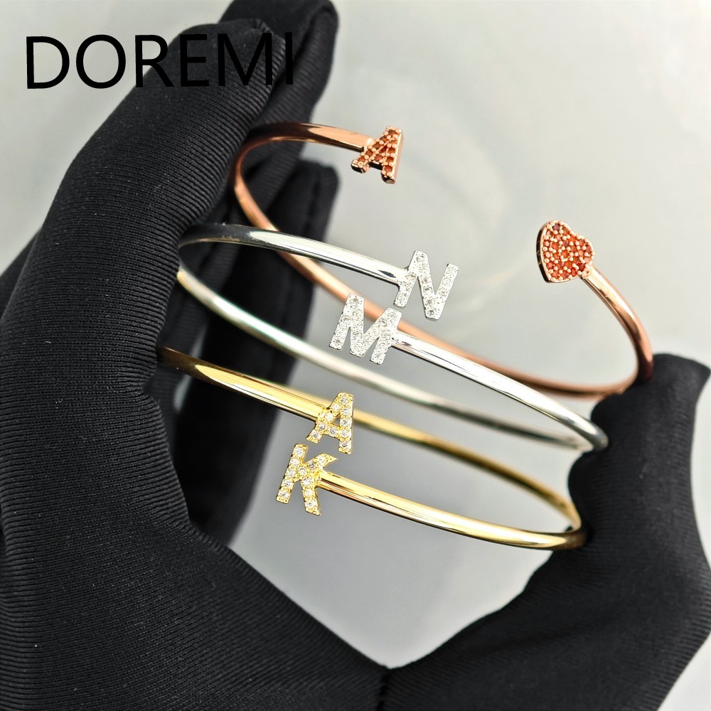 DOREMI Custom Letters Initial  – Cuff Bangle Bracelet recenzja i cena