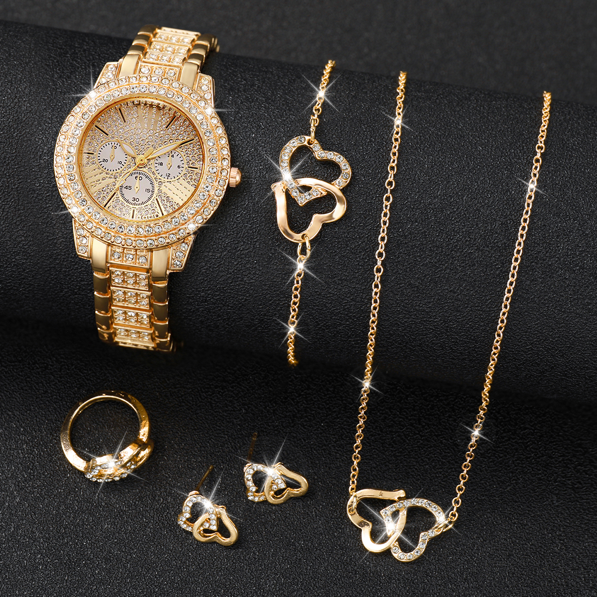 6PCS Luxury Rhinestone Women W – Jewelry Watches For Kids recenzja i cena