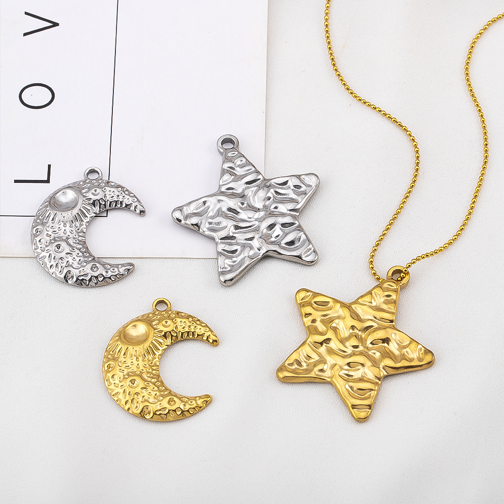 5pcs/lot Stainless Steel Large – Moon Star Earrings recenzja i cena