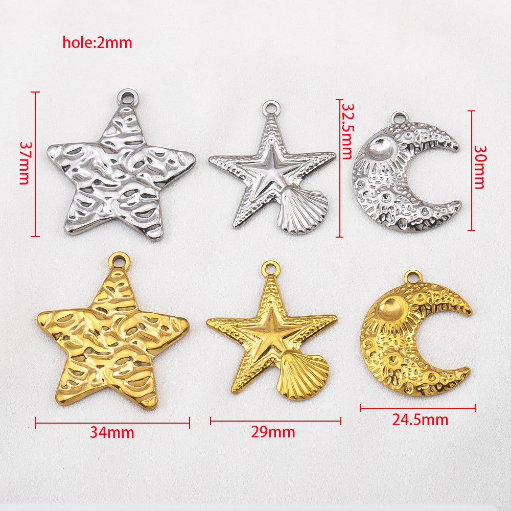 5pcs/lot Stainless Steel Large – Moon Star Earrings recenzja i cena