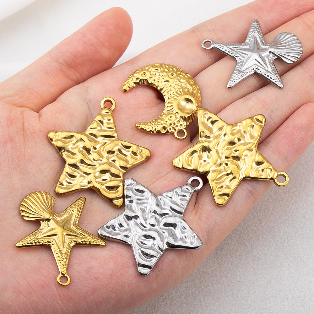 5pcs/lot Stainless Steel Large – Moon Star Earrings recenzja i cena