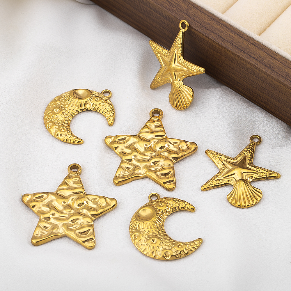5pcs/lot Stainless Steel Large – Moon Star Earrings recenzja i cena