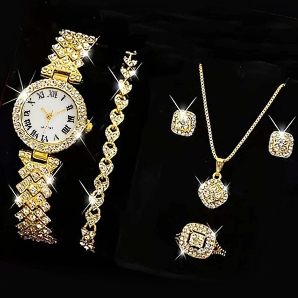 6PCS/Set Luxury Rhinestone Wom – Jewelry Watches Luxury recenzja i cena