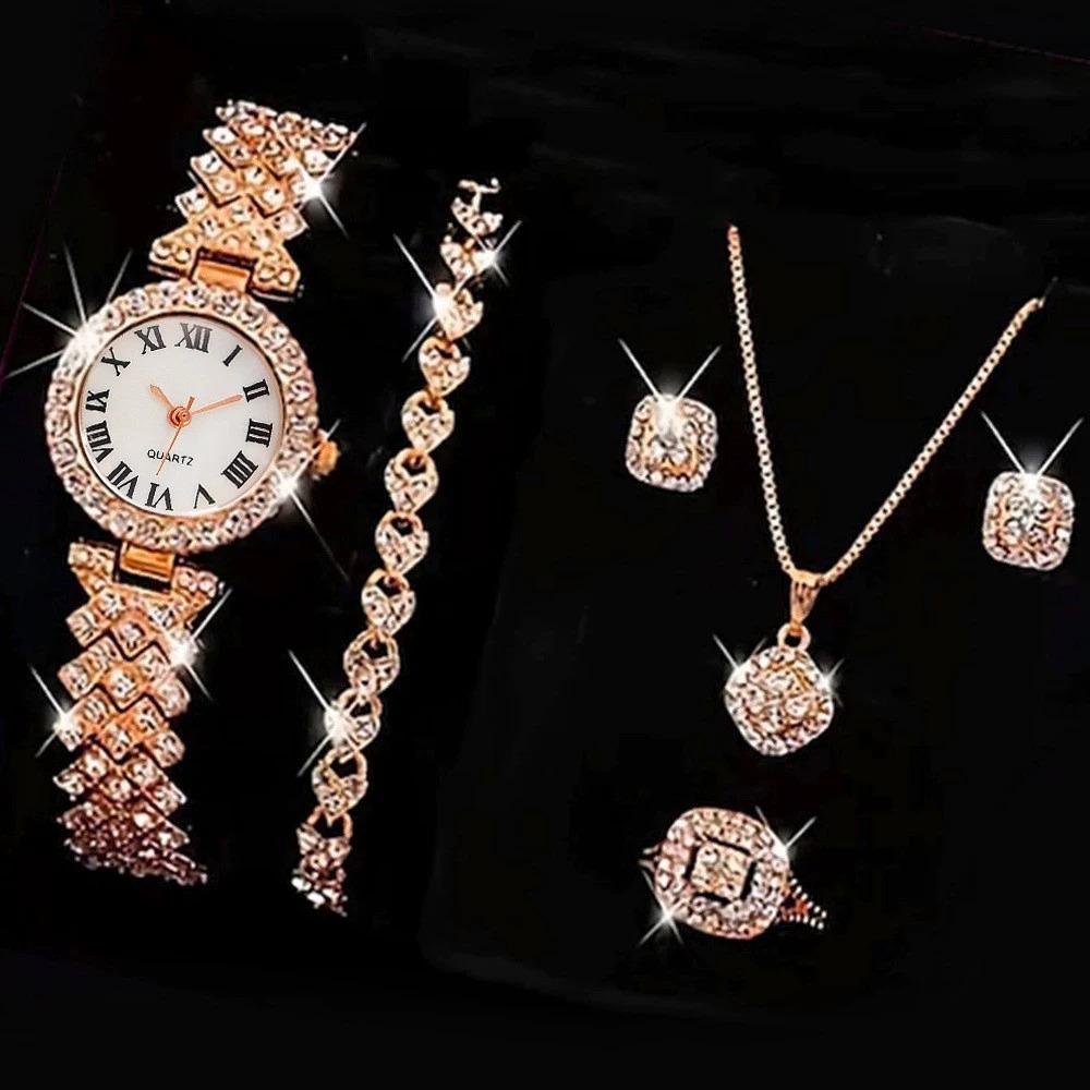 6PCS/Set Luxury Rhinestone Wom – Jewelry Watches Luxury recenzja i cena