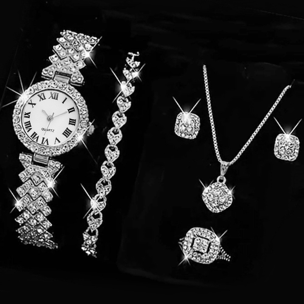 6PCS/Set Luxury Rhinestone Wom – Jewelry Watches Luxury recenzja i cena
