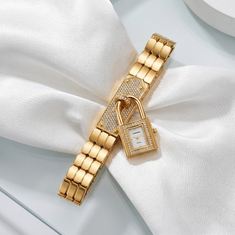 Gold Lock-Shaped Women's Watch – Jewelry Watches Luxury recenzja i cena