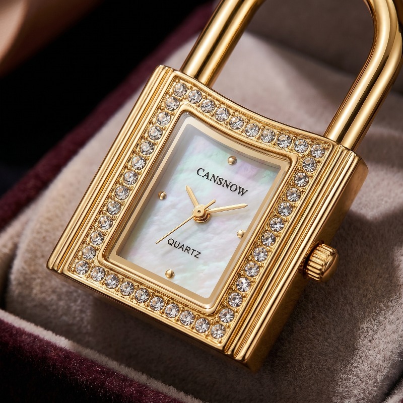 Gold Lock-Shaped Women's Watch – Jewelry Watches Luxury recenzja i cena