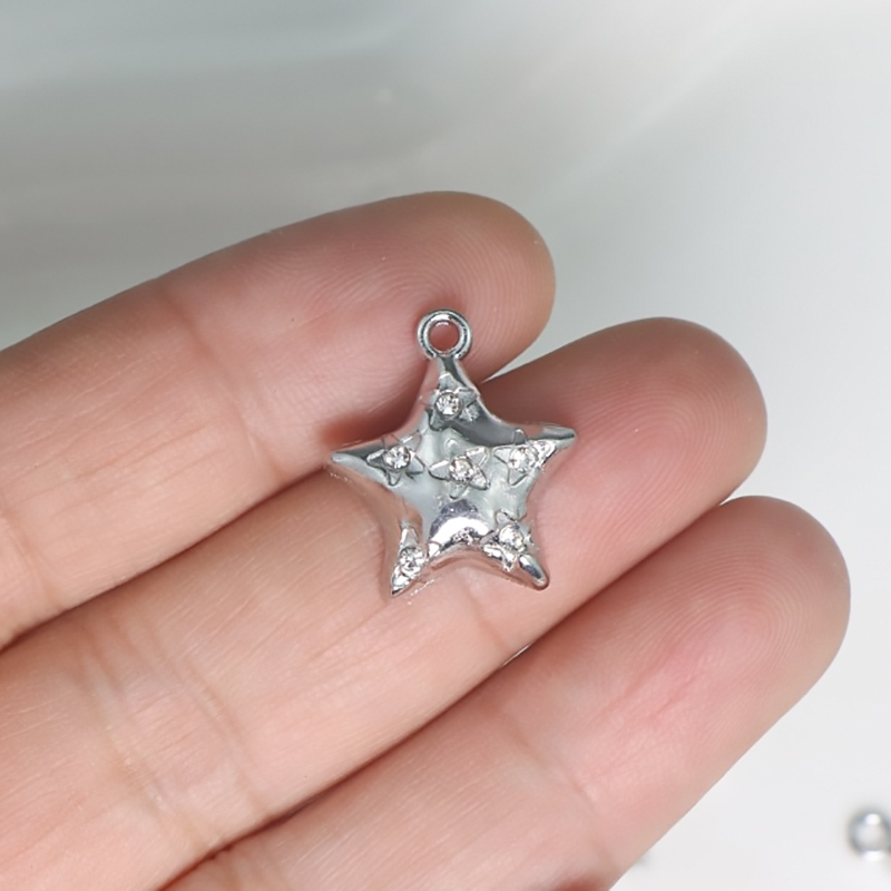10Pcs DIY Crystal Stars Charms – Moon Star Earrings recenzja i cena