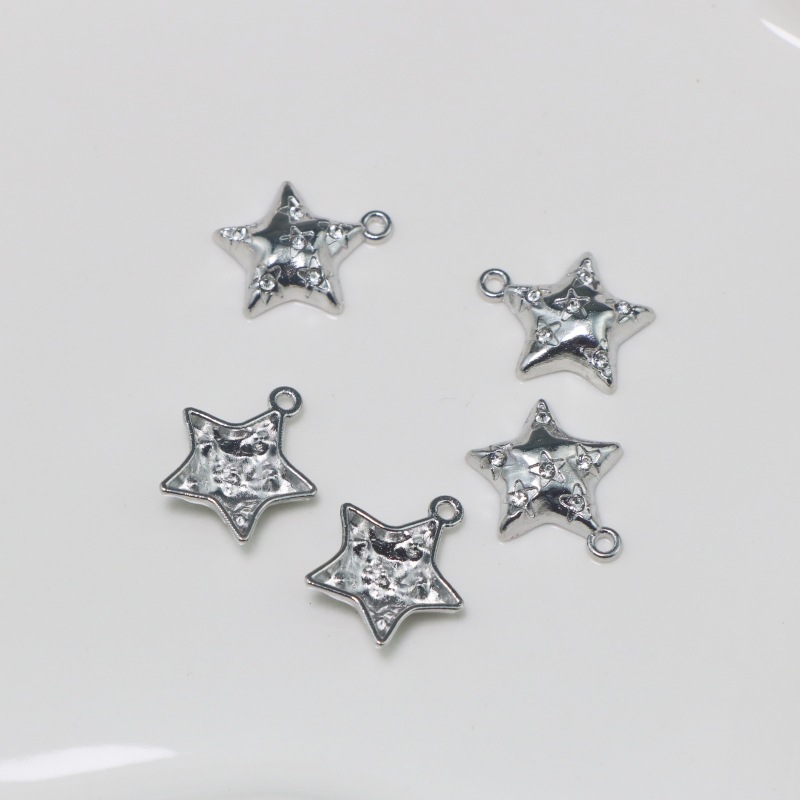 10Pcs DIY Crystal Stars Charms – Moon Star Earrings recenzja i cena