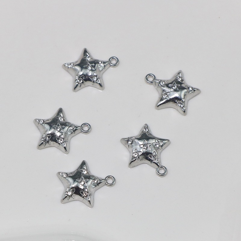 10Pcs DIY Crystal Stars Charms – Moon Star Earrings recenzja i cena