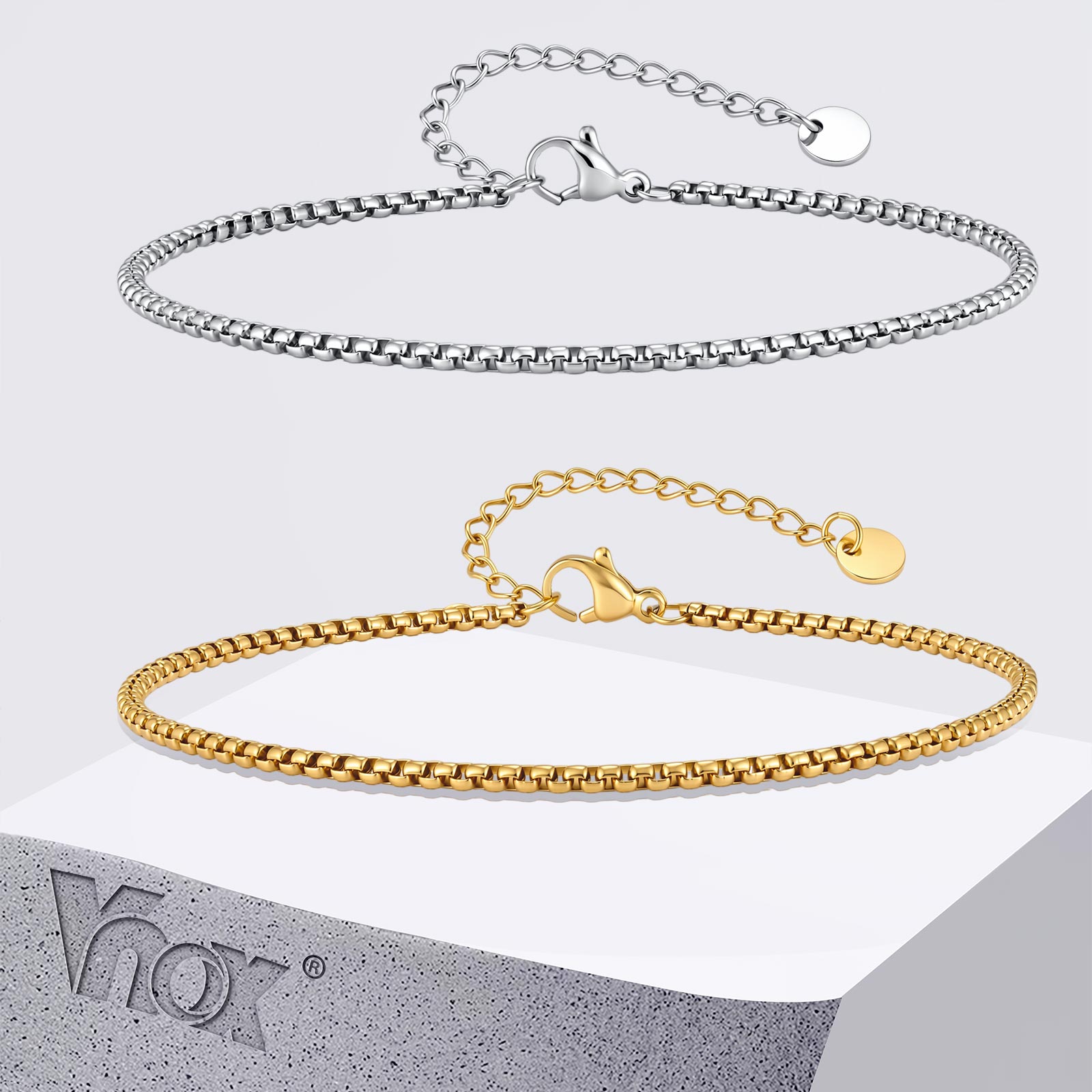 Vnox Stainless Steel Box Chain – Jc Jewelry & Watches recenzja i cena