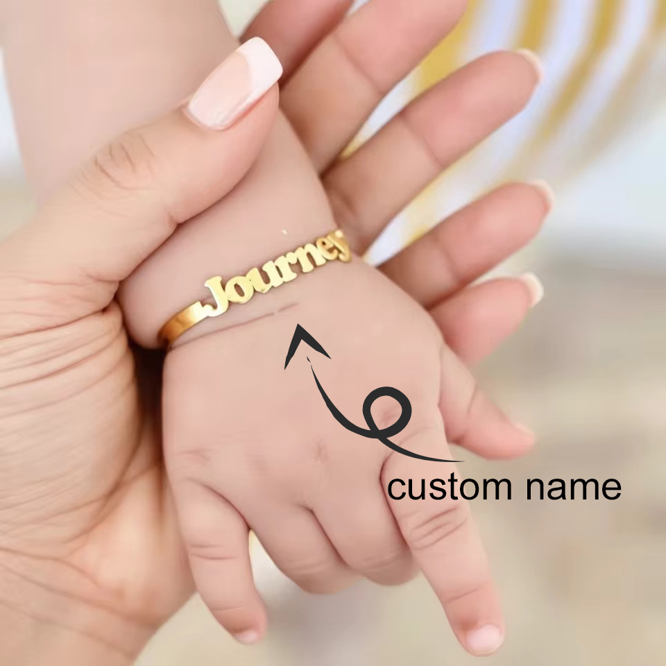 Baby Name Bangle Personalized  – Cuff Bangle Bracelet recenzja i cena