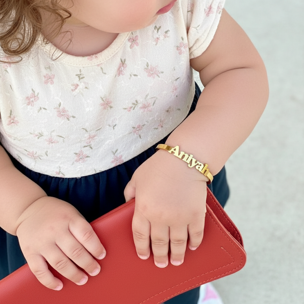 Baby Name Bangle Personalized  – Cuff Bangle Bracelet recenzja i cena