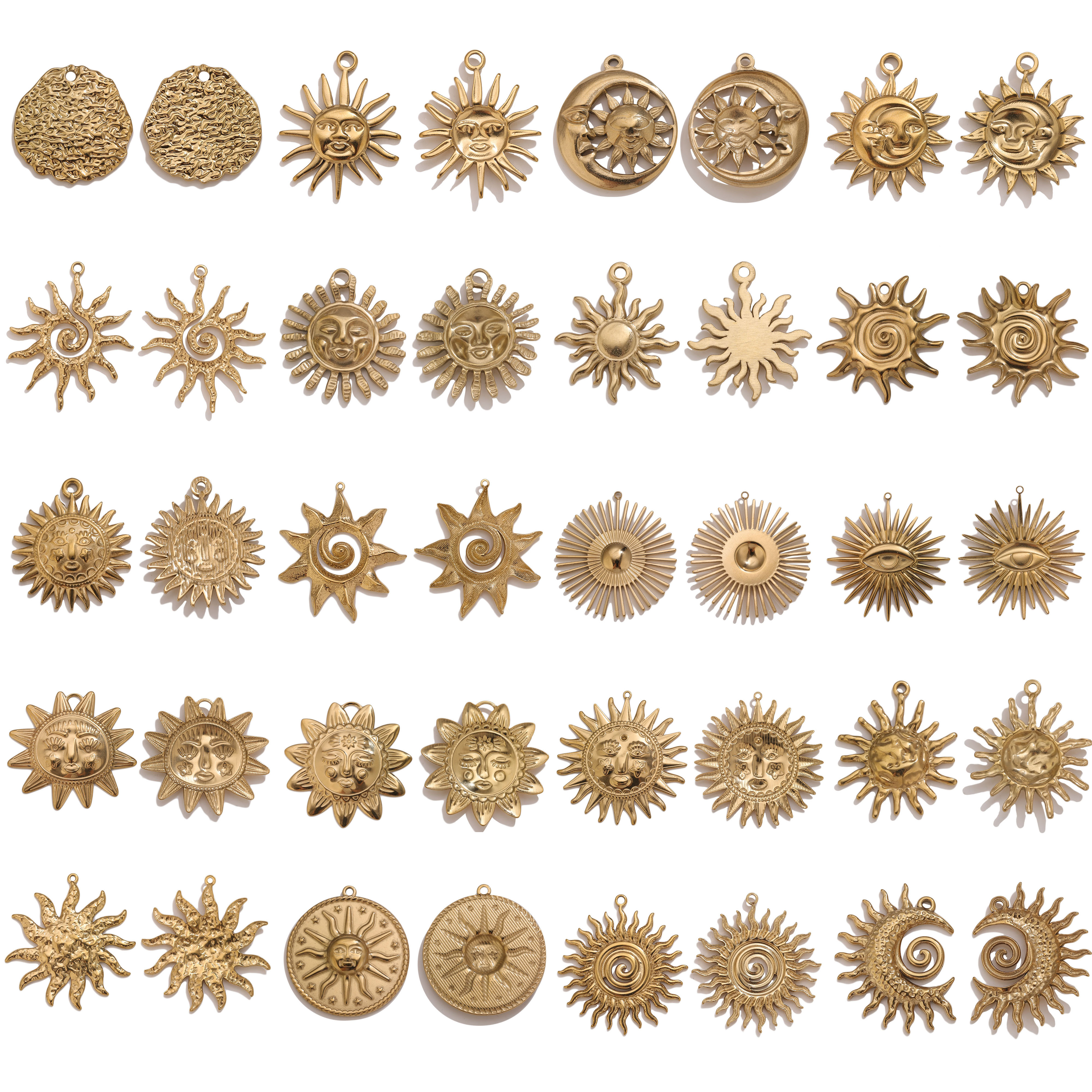 5pcs PVD Gold Charms Stainless – Moon Star Earrings recenzja i cena
