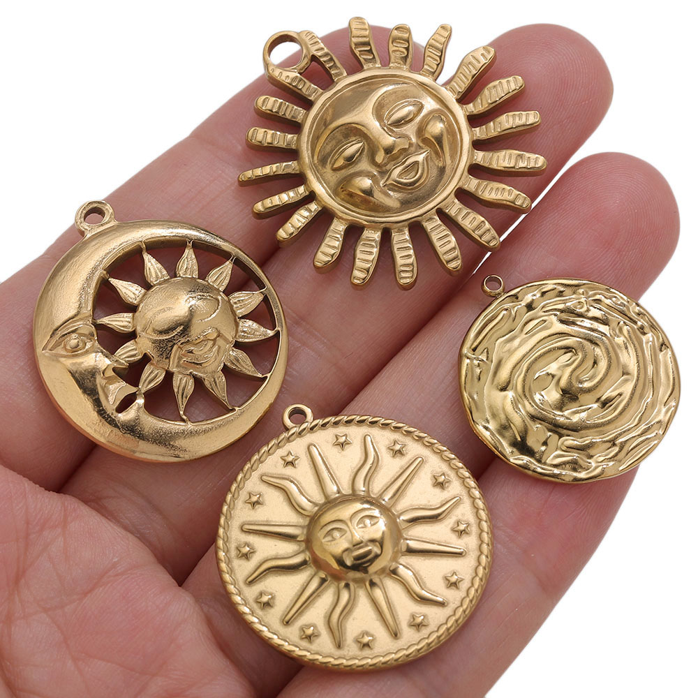 5pcs PVD Gold Charms Stainless – Moon Star Earrings recenzja i cena