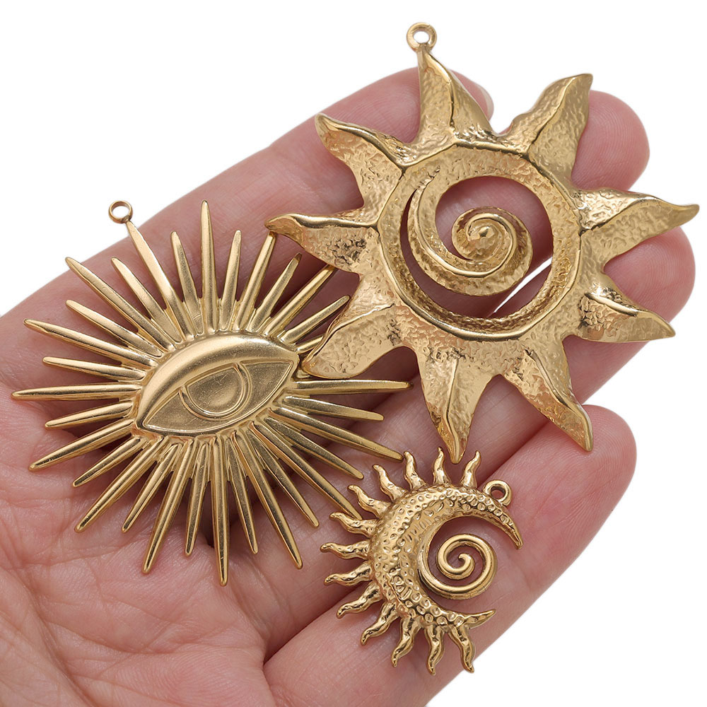 5pcs PVD Gold Charms Stainless – Moon Star Earrings recenzja i cena