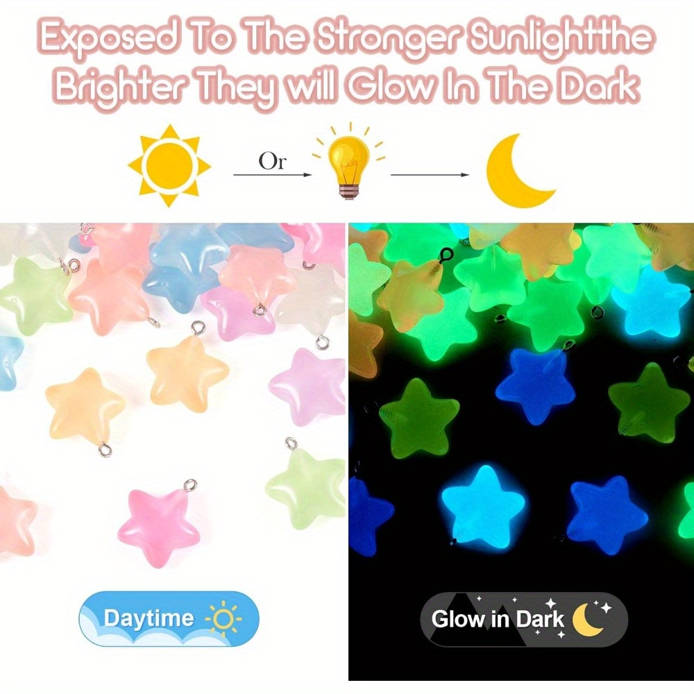 6/24/40pcs Mixed Color Luminou – Moon Star Earrings recenzja i cena