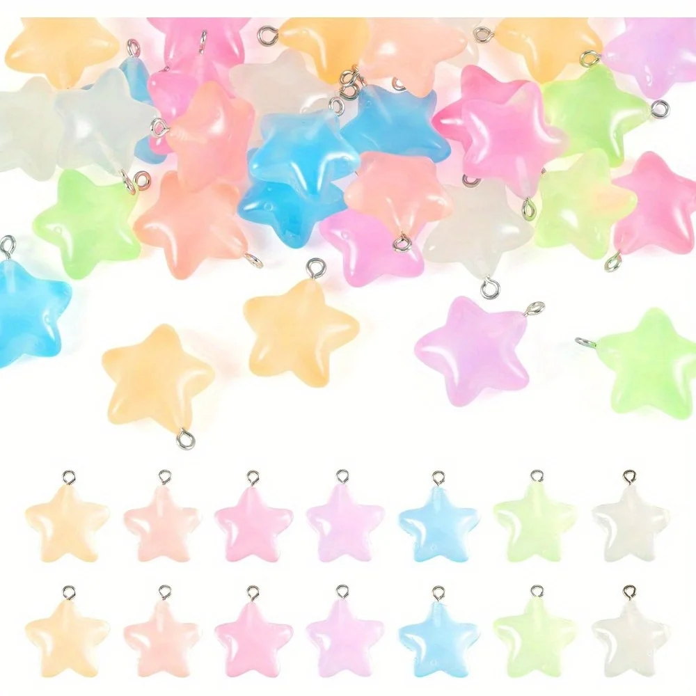 6/24/40pcs Mixed Color Luminou – Moon Star Earrings recenzja i cena