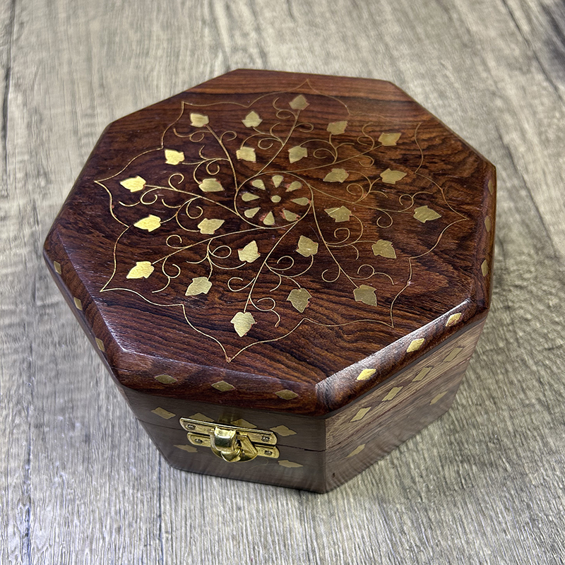 Hand Carved Octagonal Wooden B – Indian Jewelry Watches recenzja i cena
