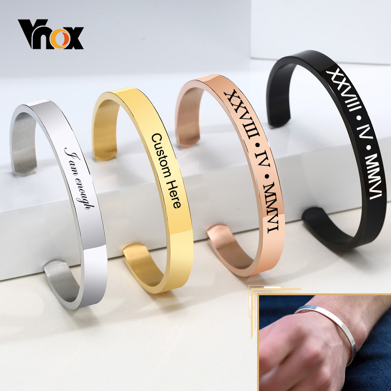 Vnox Dropshipping Customized B – Cuff Bangle Bracelet recenzja i cena