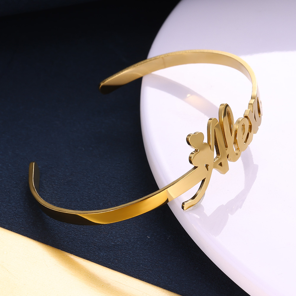 Stainless Steel Tiny Heart Nam – Cuff Bangle Bracelet recenzja i cena