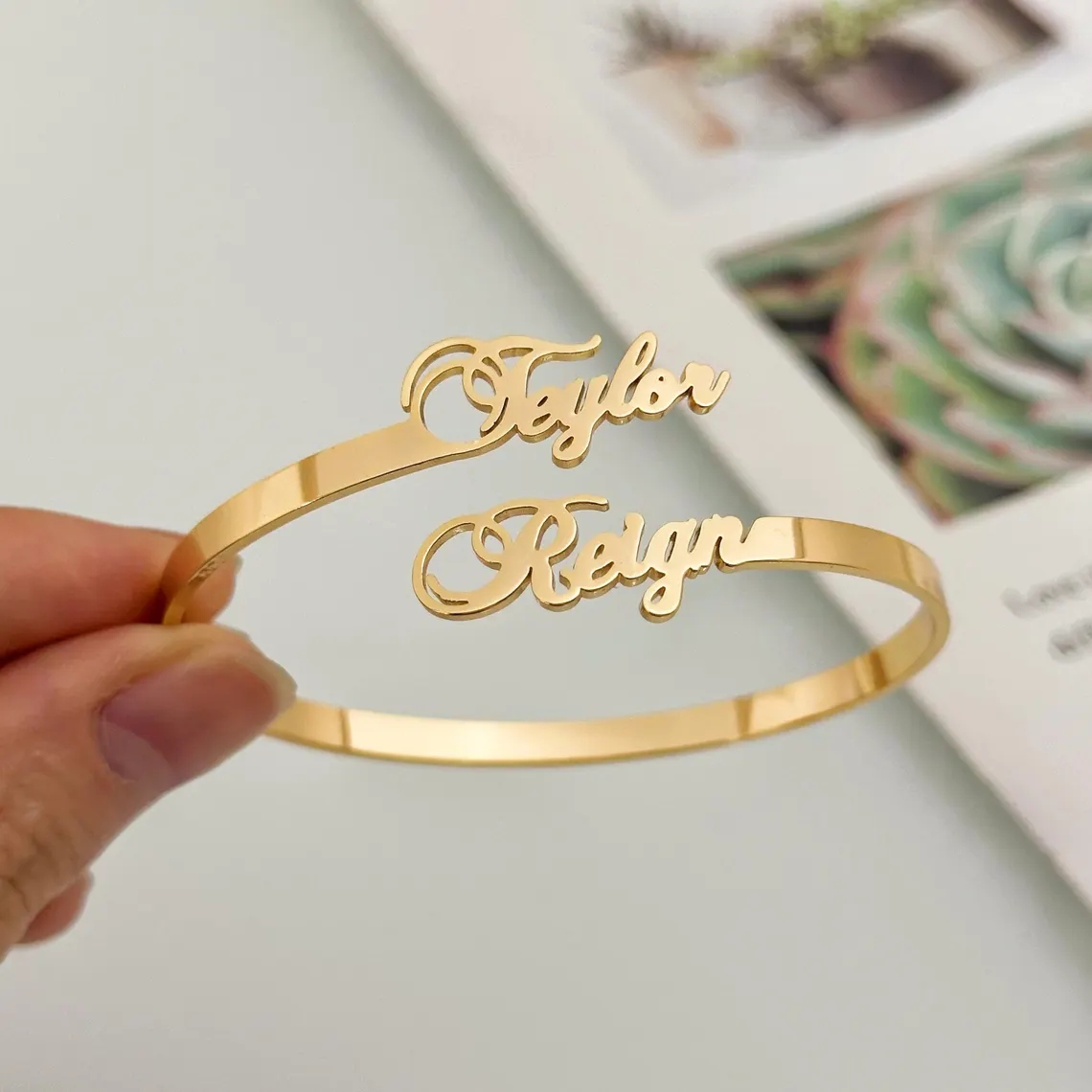 Personalized Custom Children's – Cuff Bangle Bracelet recenzja i cena