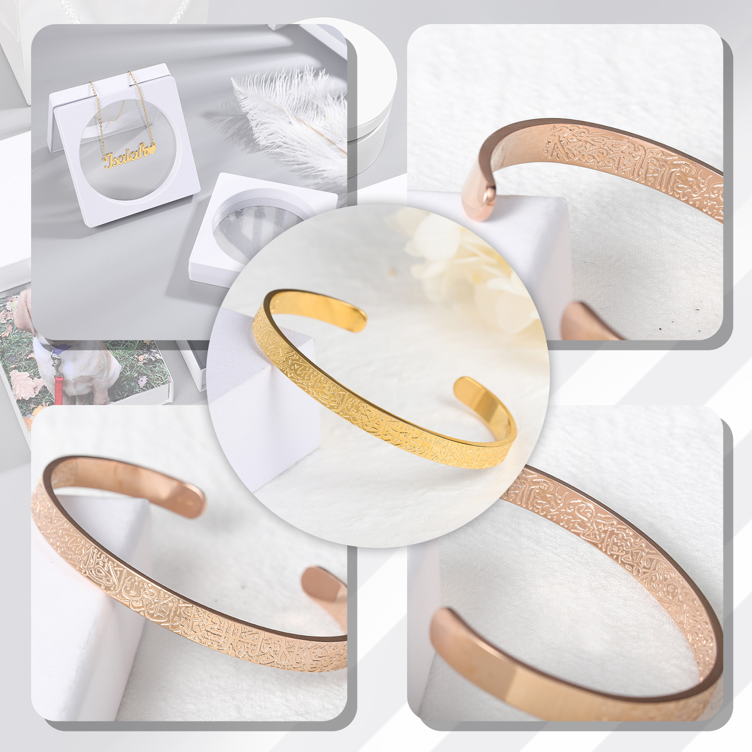 Ayatul Kursi Cuff Bracelet For – Cuff Bangle Bracelet recenzja i cena