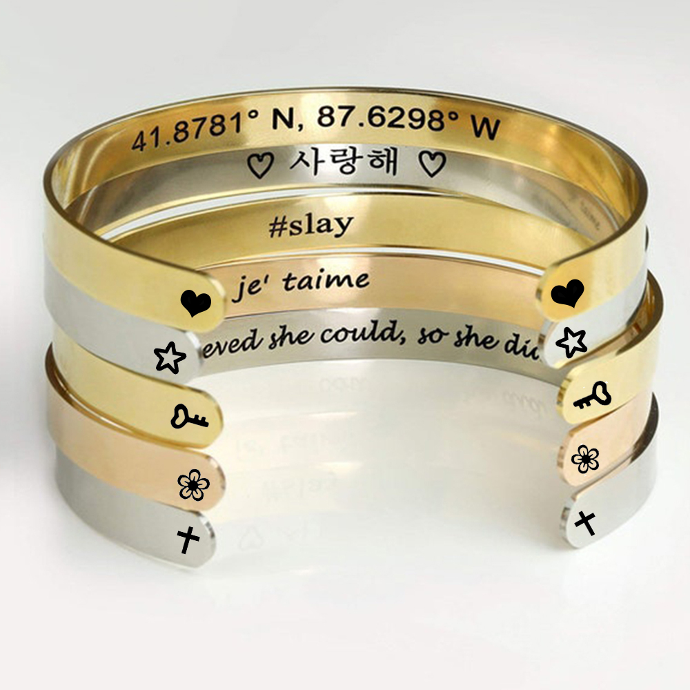 Custom Engrave Name Wrist Brac – Cuff Bangle Bracelet recenzja i cena
