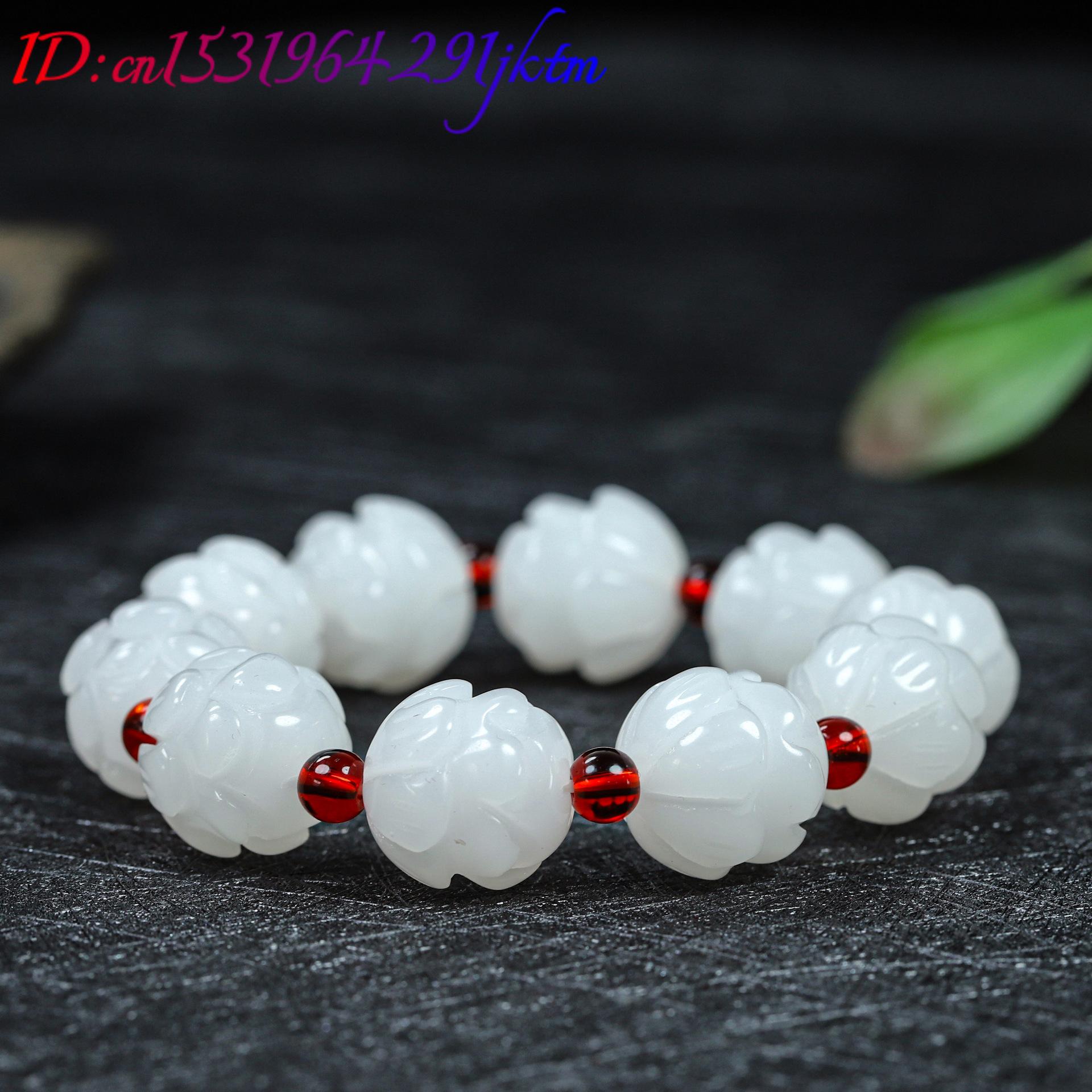 White Real Jade Lotus Bracelet – Jewelry & Watches Vitopoulos recenzja i cena