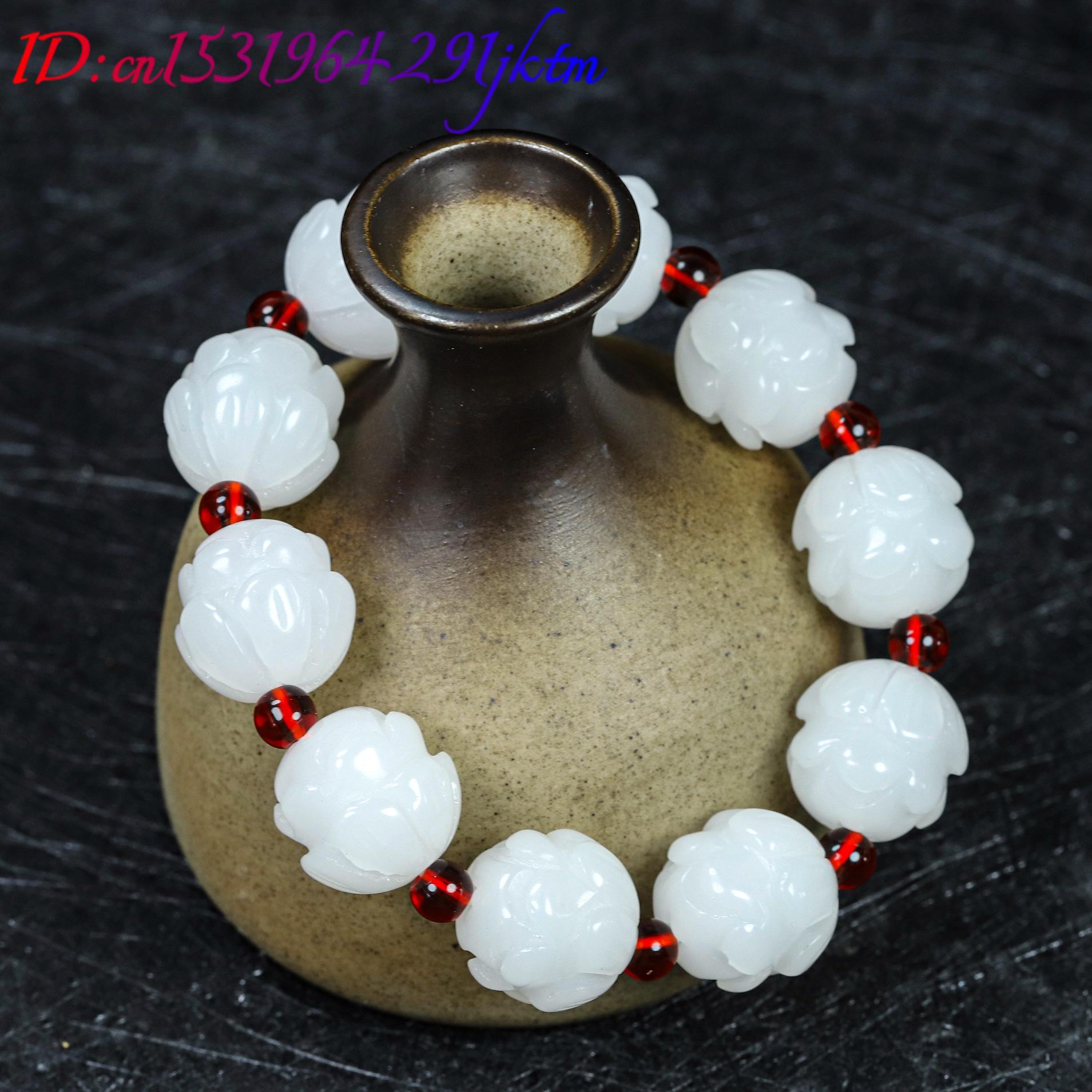White Real Jade Lotus Bracelet – Jewelry & Watches Vitopoulos recenzja i cena