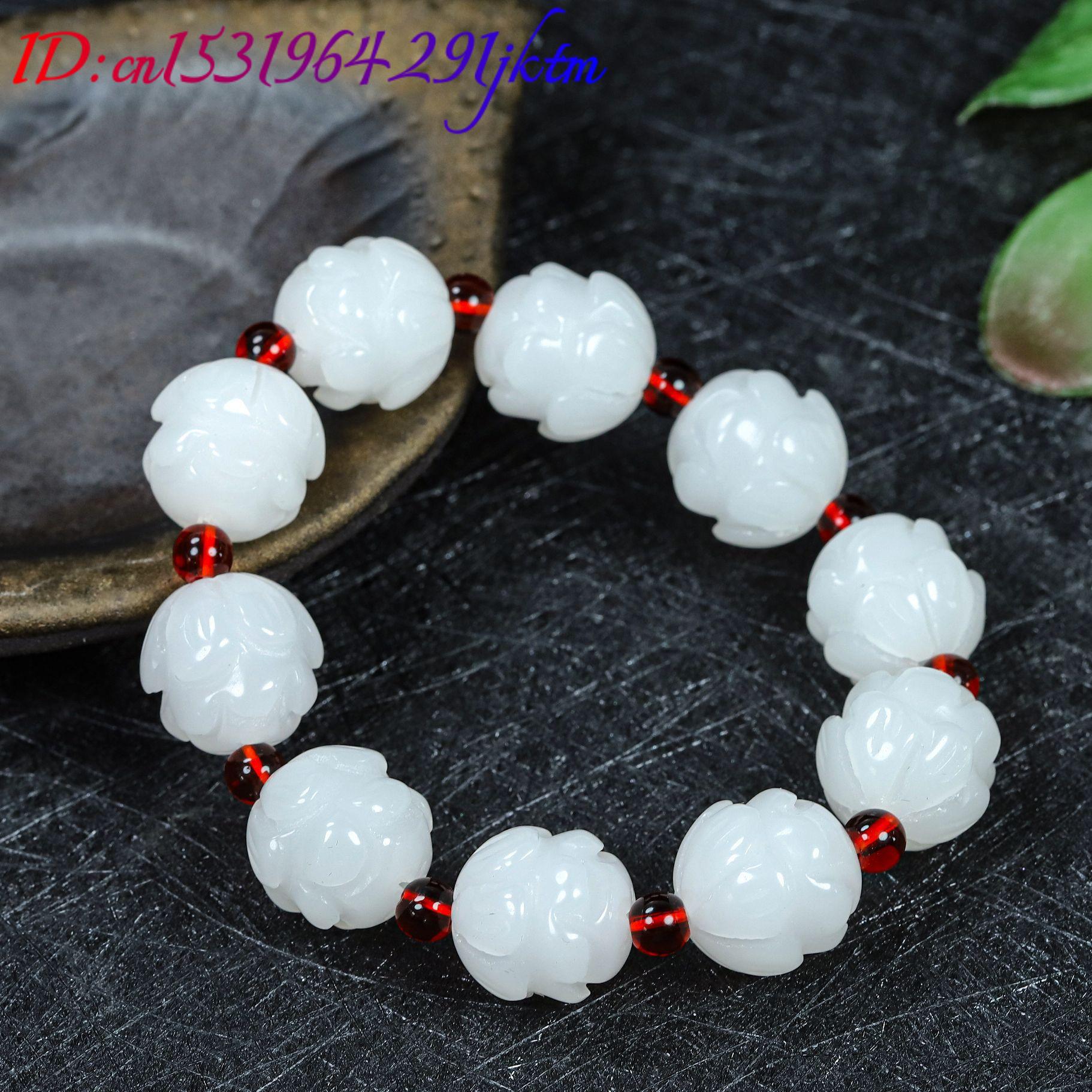 White Real Jade Lotus Bracelet – Jewelry & Watches Vitopoulos recenzja i cena