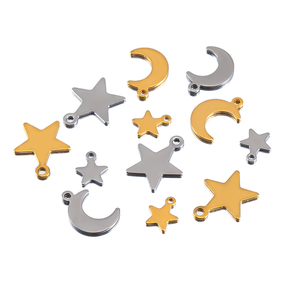 20pcs Stainless Steel Flat Sta – Moon Star Earrings recenzja i cena