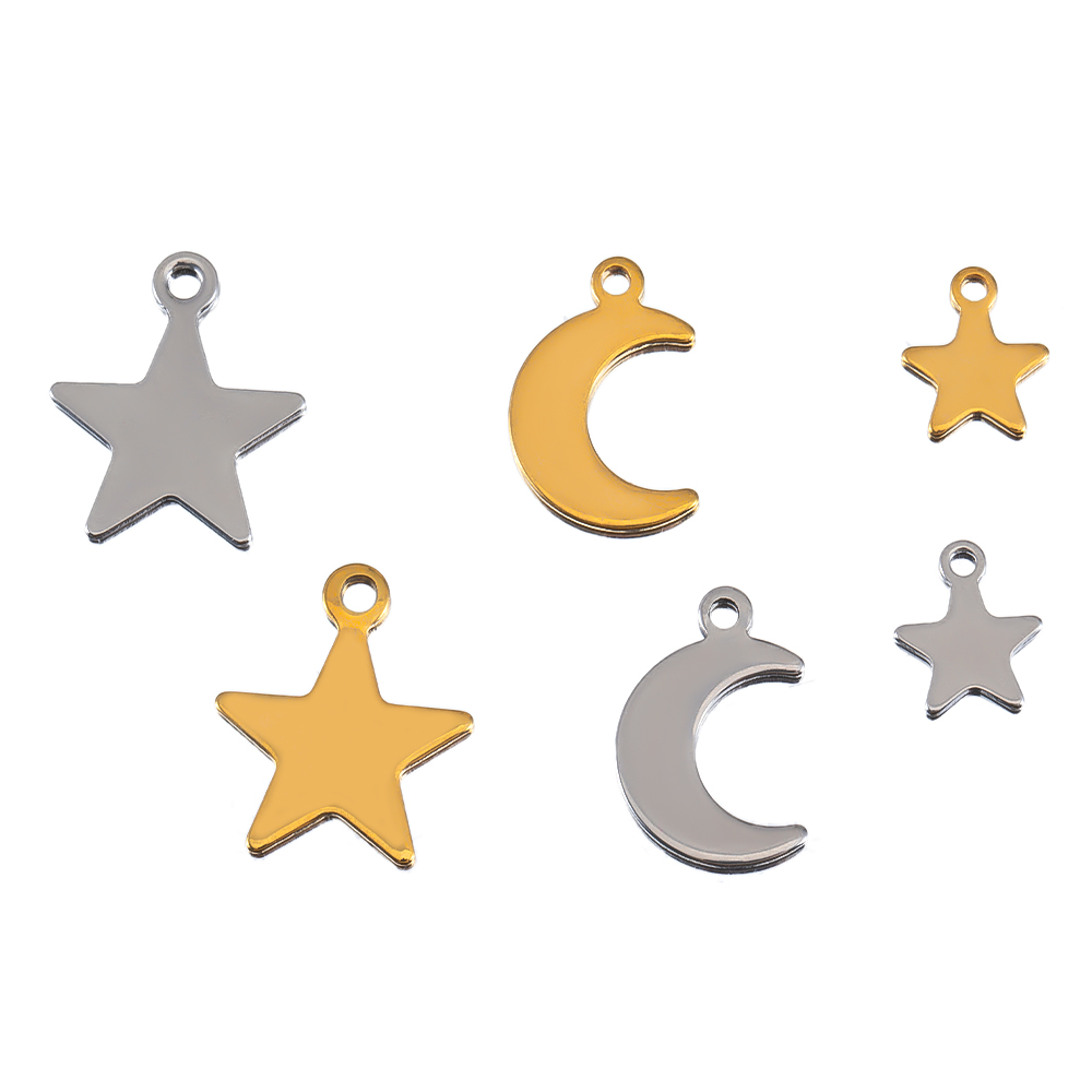 20pcs Stainless Steel Flat Sta – Moon Star Earrings recenzja i cena