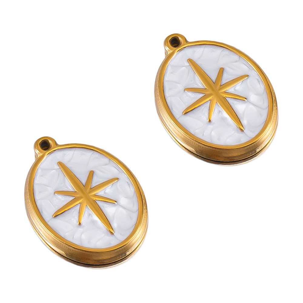 2pcs White Enamel Stainless St – Moon Star Earrings recenzja i cena