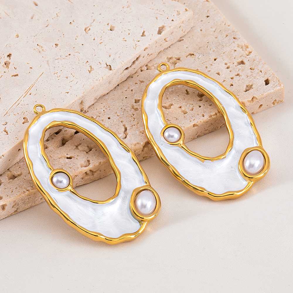 2pcs White Enamel Stainless St – Moon Star Earrings recenzja i cena