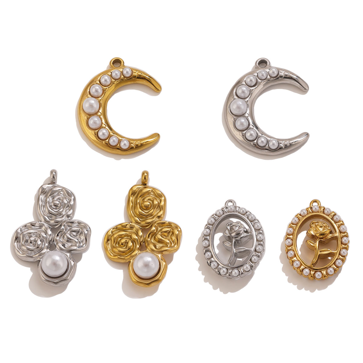 5Pcs Stainless Steel 18K Gold  – Moon Star Earrings recenzja i cena