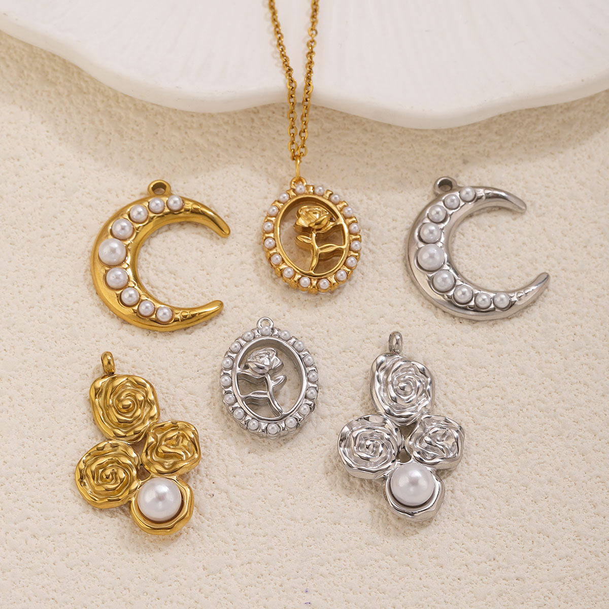 5Pcs Stainless Steel 18K Gold  – Moon Star Earrings recenzja i cena