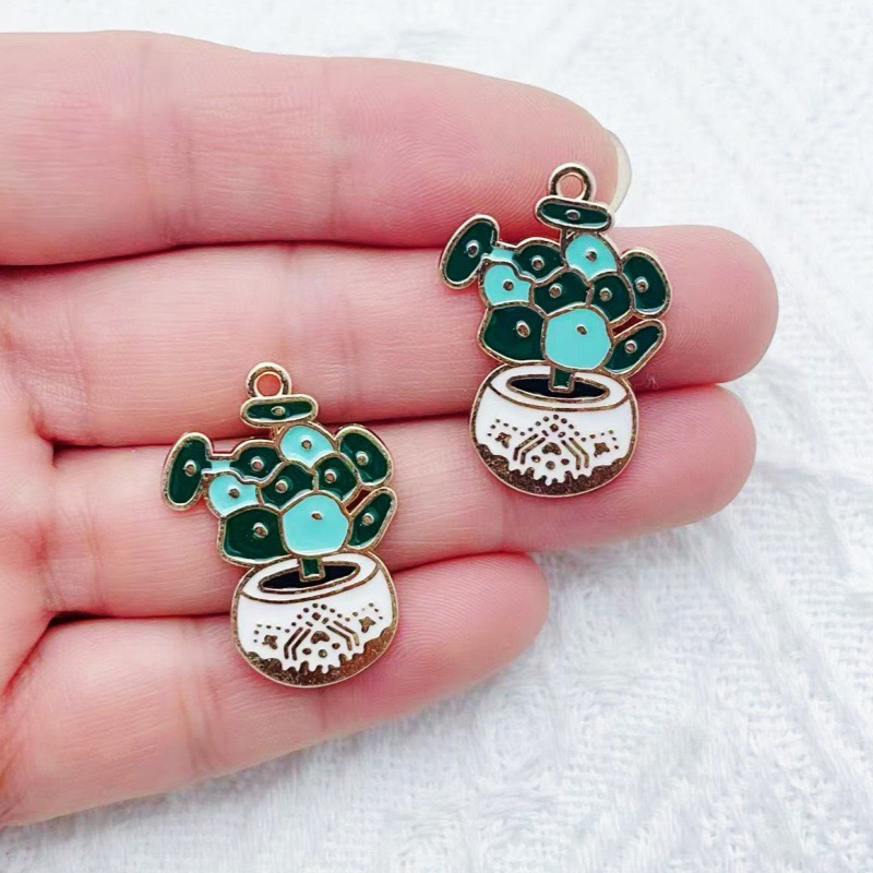 10pcs Cactus Plant Oil Drop Al – Necklace Pendant recenzja i cena