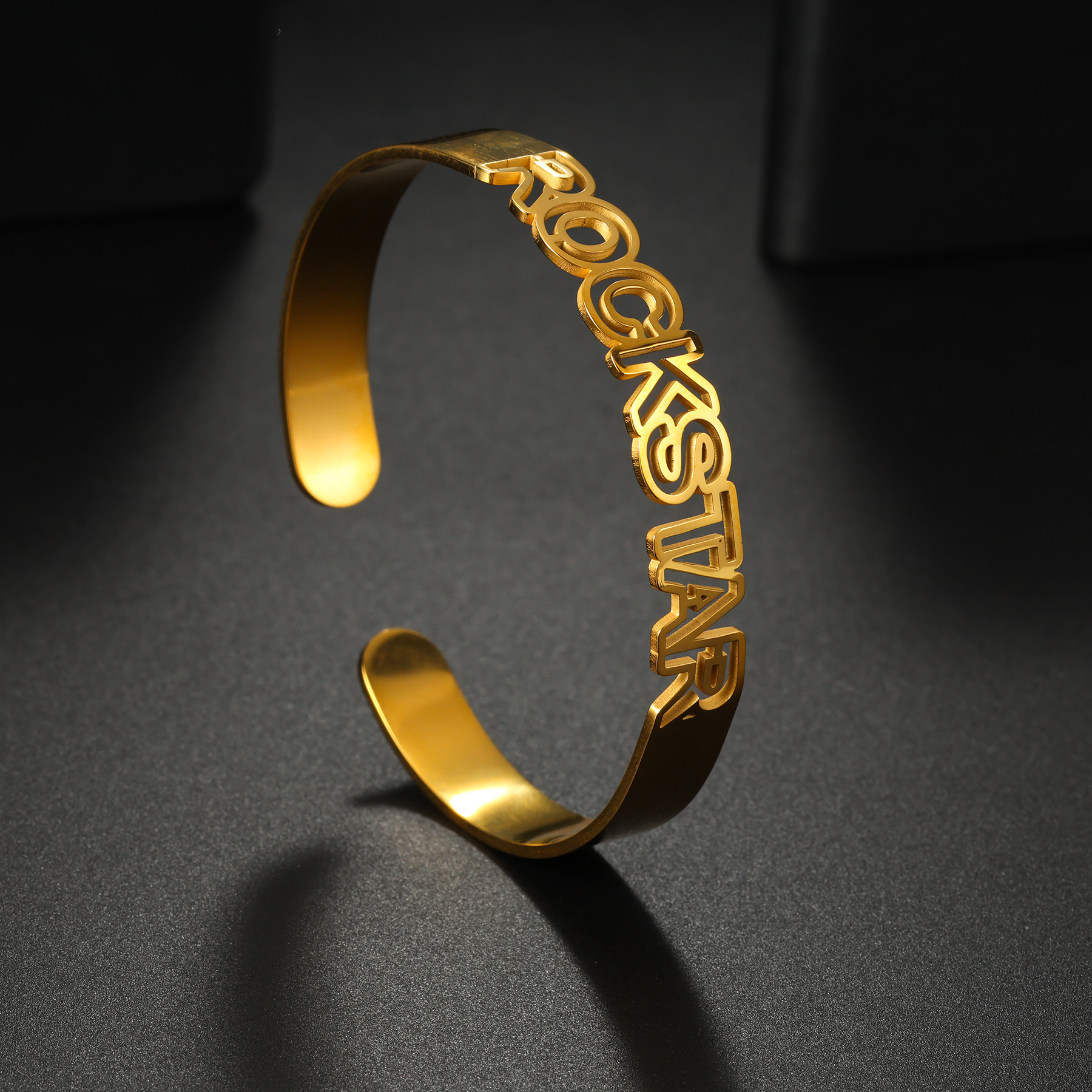 Diamon Customized Hollow Name  – Cuff Bangle Bracelet recenzja i cena